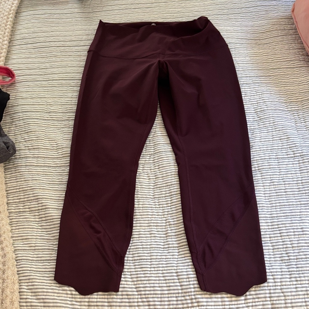 Lululemon Athletica Burgundy Cropped Leggings